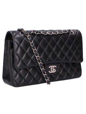Chanel Quilted 25 Lambskin Double Flap Chain Shoulder Bag 25